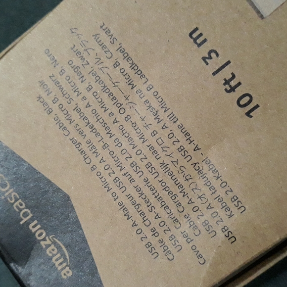 USB 2.0 A-Male to Micro B black charger cable 10 feet long. Android compatible. - Picture 2 of 9